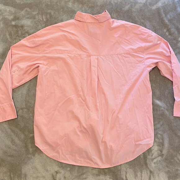Pink Abercrombie Fitch Shirt Men's Button Up Cotton Dress Shirt Oversized - Picture 2 of 2